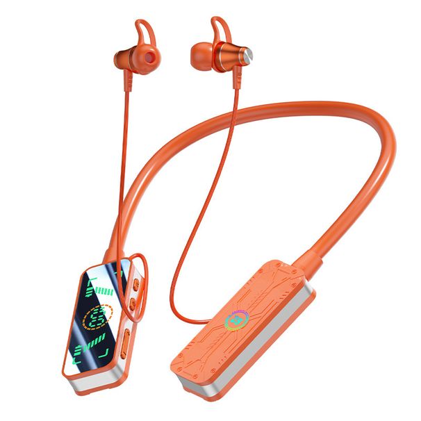 Neckband Bluetooth Headphones 5.4 With Digital Display, Hi-Fi Stereo Sound, Low Latency Gaming Mode, IPX6 Waterproof, Noise Cancellation, 8H Playtime_voghion.com