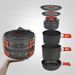 Foldable Outdoor Cooking Set Kettle Frying Pan Soup Pot Fire Starter Storage Bag Adapter Supplies_voghion.com