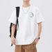 T-shirt da uomo a maniche corte, versatile, estiva, alla moda, ampia e versatile, in 100% cotone Xinjiang, con stampa bianca_voghion.com