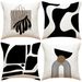 Black And White Geometric Print Pillowcase Indoor Decorative Sofa Cushion Office Nap Pillow Cover_voghion.com