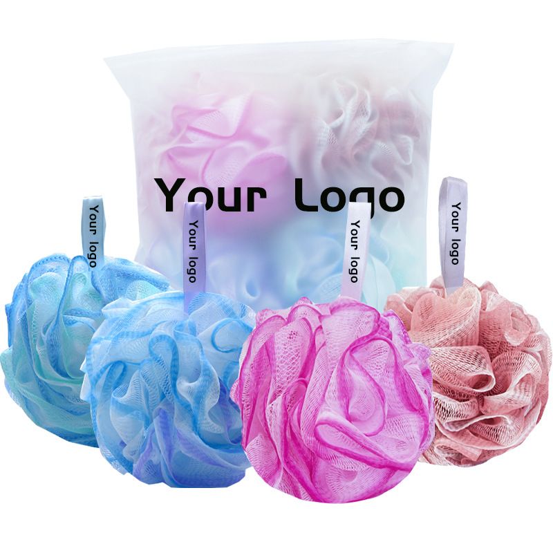 AmazerBath Gąbka Loofah 75g/Sztuka, Złuszczająca Gąbka Do Kąpieli I Scrubber Do Ciała - Zestaw 4 Gąbek Loofa w Kolorze Kwiatów (Duży, Zielono-Fioletowy)_voghion.com