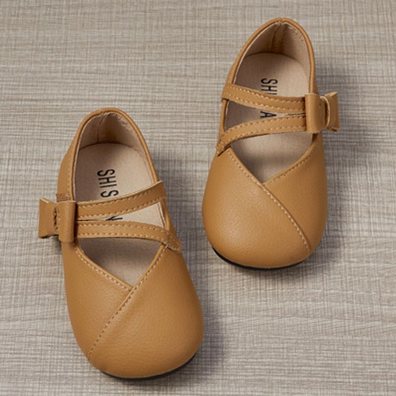 Scarpe da principessa per bambini 1-5 anni Scarpe da bambina con suola morbida Primavera e autunno Velcro antiscivolo Scarpe piccole in pelle traspiranti stile coreano_voghion.com