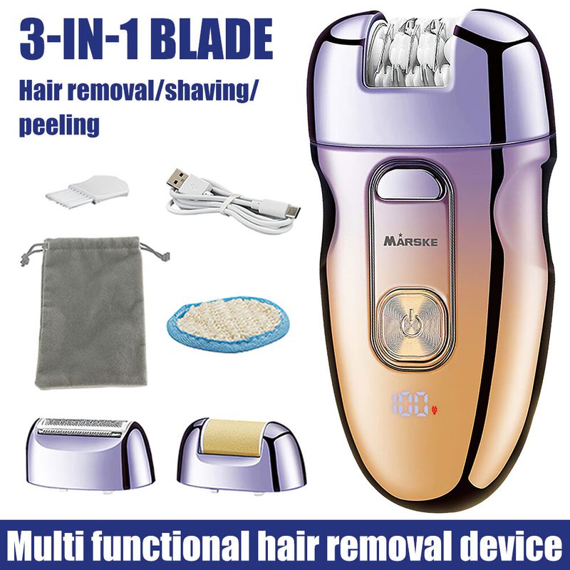 Women Electric Epilator Facial Hair Removal Body Arm Legs Bikini Shaver Painless_voghion.com