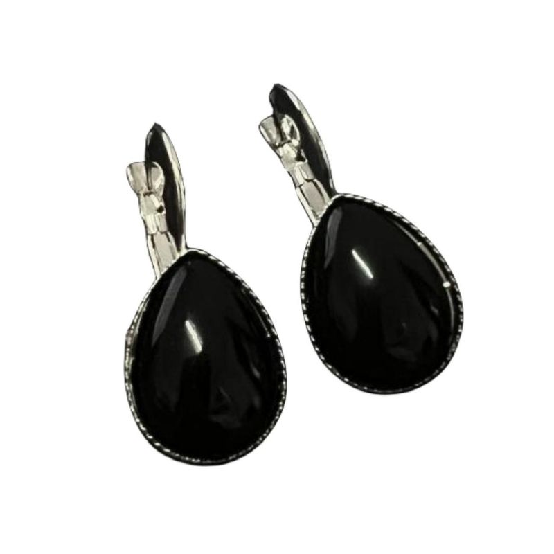 Einfaches Design schwarze Wassertropfen-Ohrringe für Frauen, europäische und amerikanische Modepersönlichkeit, vielseitiges Geschenk_voghion.com