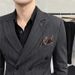 CT Gri Çizgili Takım Erkekler İçin İş Resmi Günlük Kore Slim Fit Düğün Ziyafet Smokin Erkek Takım Elbise_voghion.com