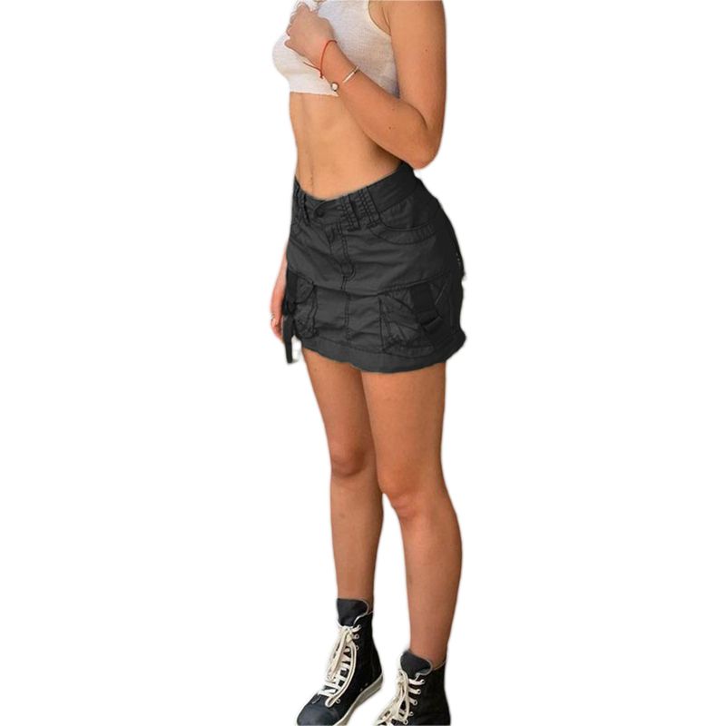 gonna slim da donna che copre i fianchi a vita bassa in tinta unita in stile street_voghion.com