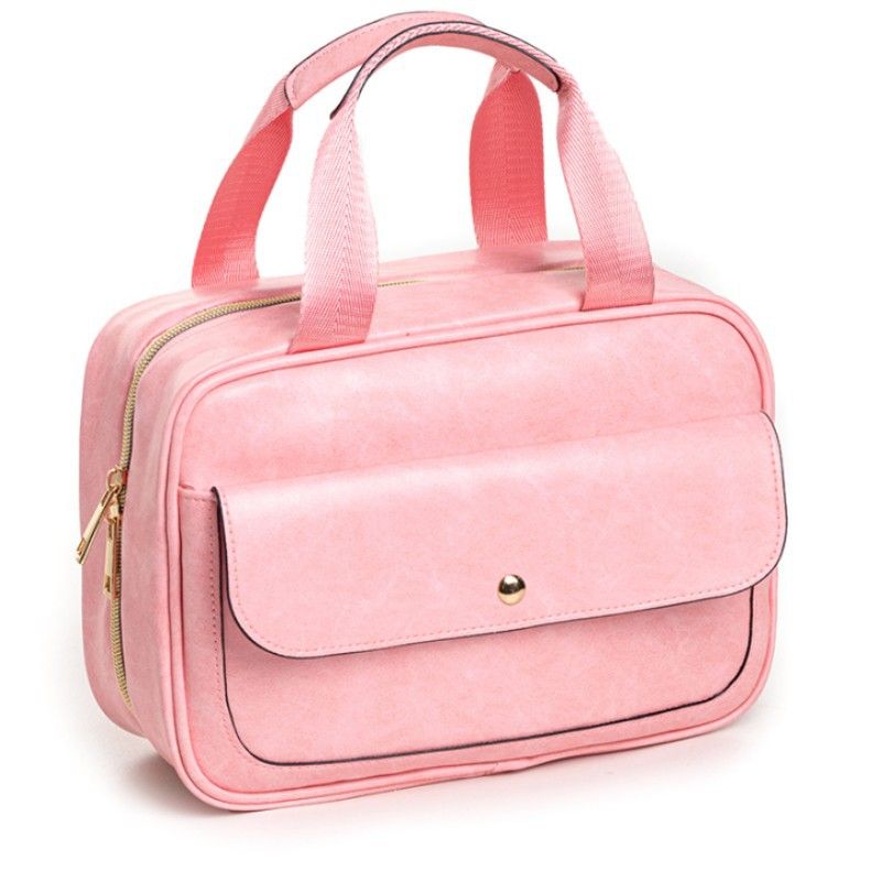 2024 Avancerad PU Vattentät Tvättpåse Handhållen Sminkväska Förvaring Tvättset Reseförvaringsväska för Kvinnor_voghion.com