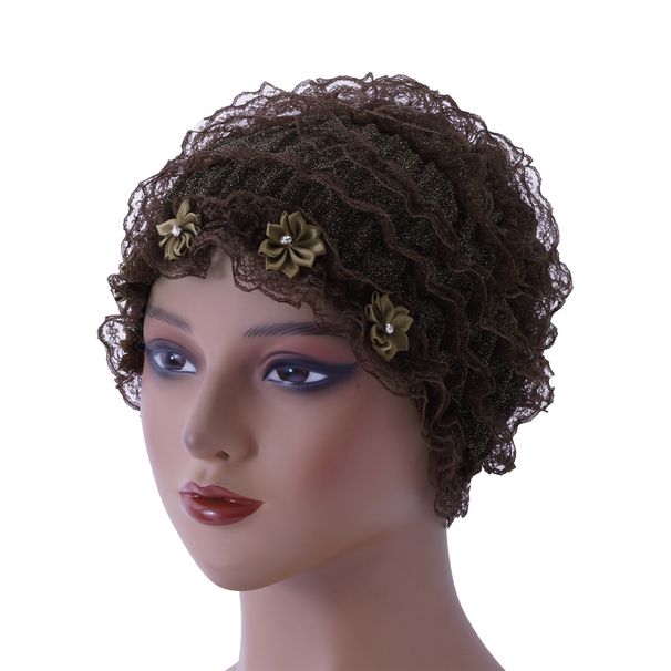 Phoenix Tail Flower Headband – Fashionable Summer Lace Hat With Decorative Back Flower (Thin & Breathable Design)_voghion.com