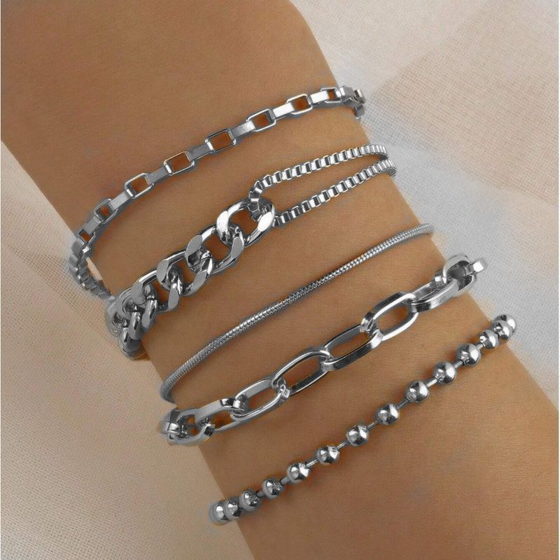 Accessori Hip Hop, set di gioielli alla moda con fibbia in metallo e bracciale a catena con serpente e osso, per donna_voghion.com
