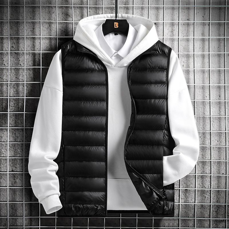 New autumn and winter light down jacket men's vest short fashion versatile winter clothing men's lightweight stand-up collar vest wholesale_voghion.com