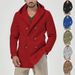 Klassischer zweireihiger Trenchcoat für Herren – Slim Fit, mittellanger Mantel mit Revers, lässiger Ganzjahres-Windbreaker, Grau/Schwarz/Rot/Armeegrün_voghion.com