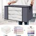 Large Capacity 3-Pack Foldable Grey Woven Fabric Storage Bins - Ideal For Home, Bedroom, Dorm, Spa Wardrobes - No Electricity Needed_voghion.com