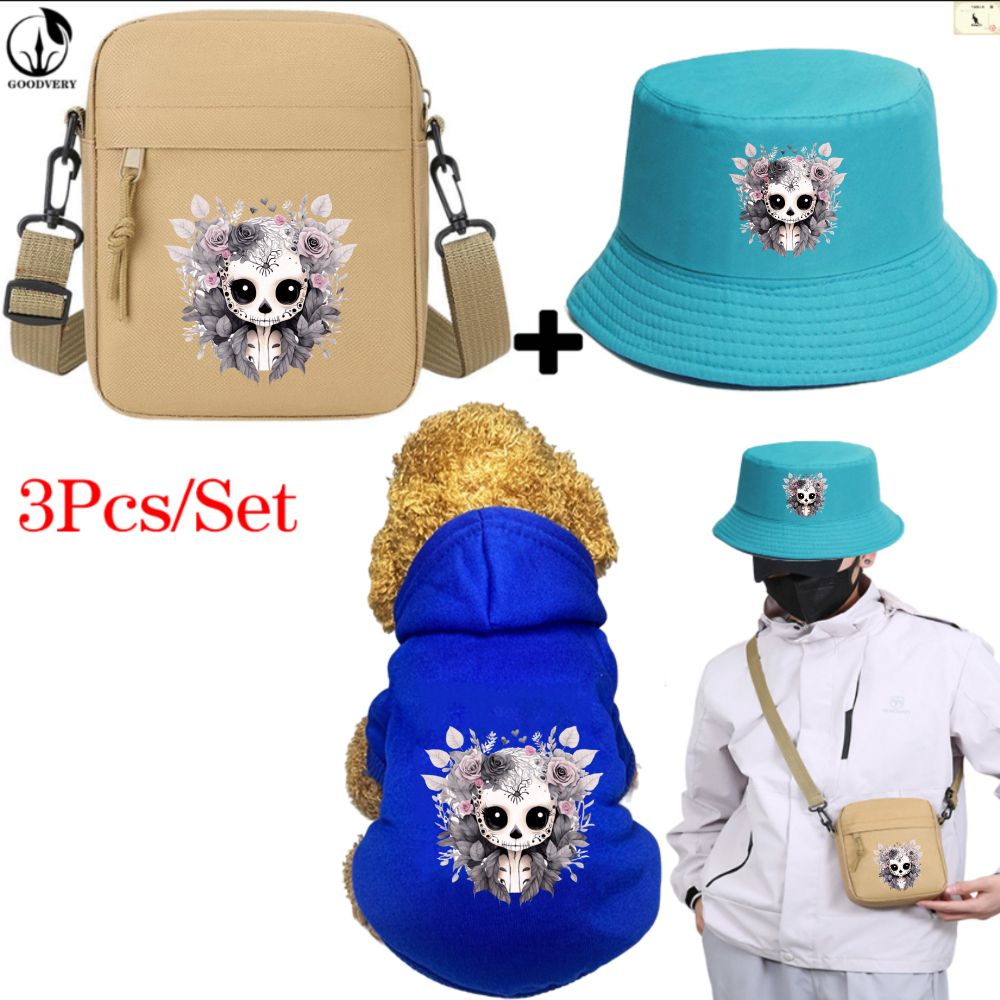 3-teiliges Set mit Taschenmütze mit Tier-Känguru-Muster und lila Sternen, weicher und warmer, bequemer Taschenhut für den Winter, geeignet für Reisen mit Haustieren im Freien, langlebige Haustierausrüstung_voghion.com