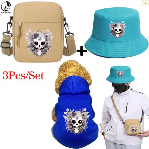 3-teiliges Set mit Taschenmütze mit Tier-Känguru-Muster und lila Sternen, weicher und warmer, bequemer Taschenhut für den Winter, geeignet für Reisen mit Haustieren im Freien, langlebige Haustierausrüstung_voghion.com