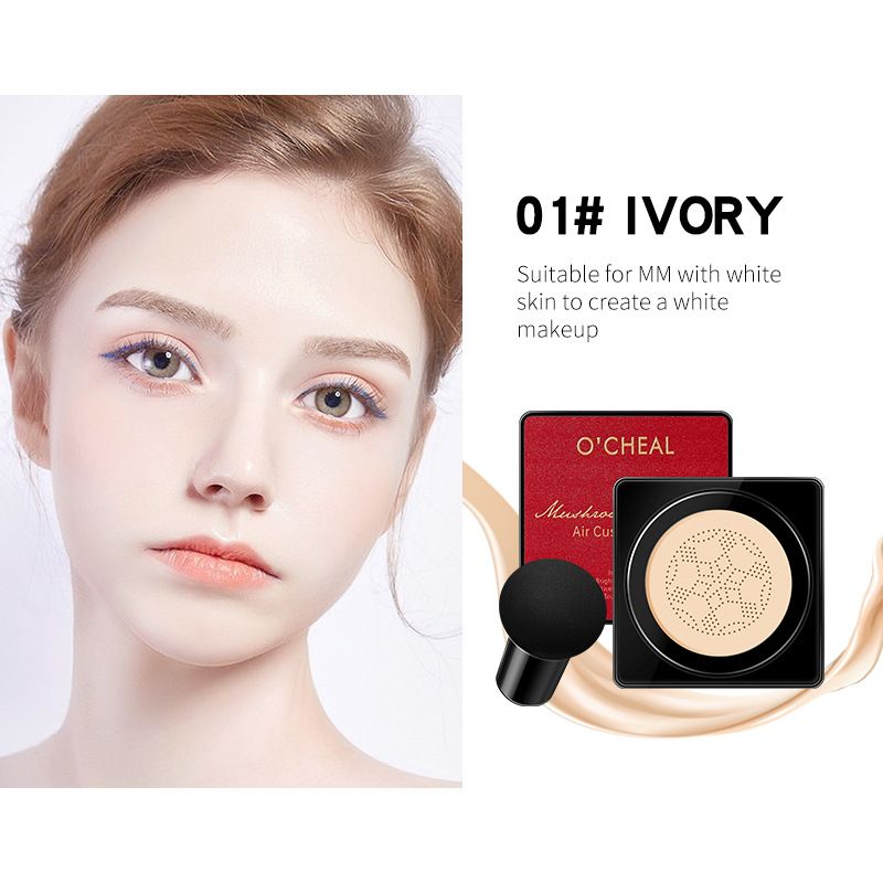 OCHEAL Mushroom Air Cushion CC Cream 20g Setting Concealer Isolation BB Cream, Liquid Foundation Moisturizing Beauty Cream Core Selling Point: Conceal_voghion.com