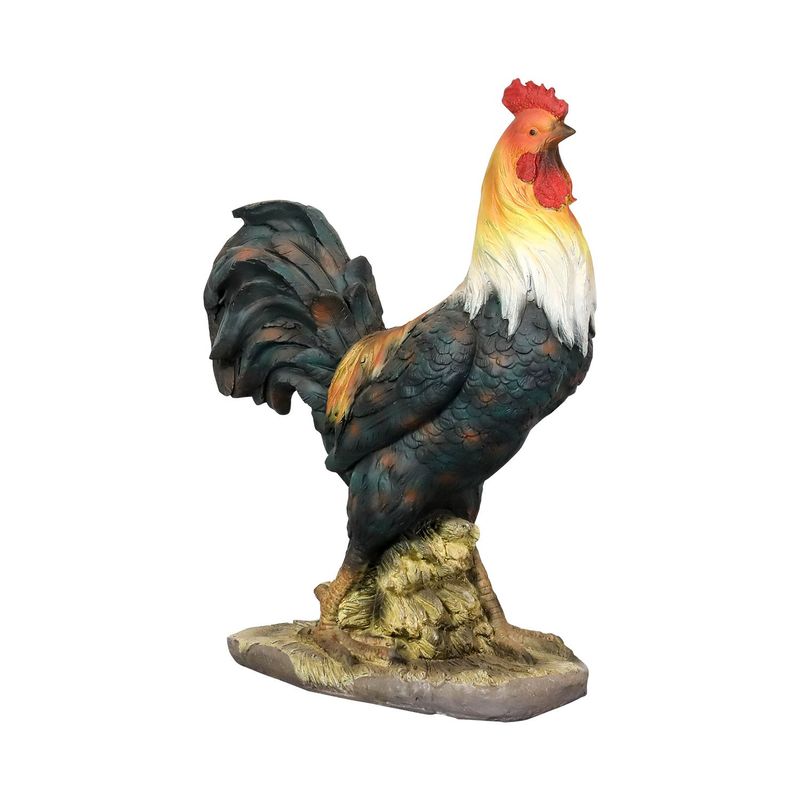 22.4" Rooster Garden Statues For Garden - Life Sized Concrete Chicken Decorations Art Decor Statues For Outdoor, Garden, Lawn_voghion.com