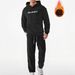 Men's Plush Fleece Lounge Set – Soft Embroidered Letter Hoodie & Jogger Pants (Black/Violet/Khaki/Greyish, S-XXL)_voghion.com