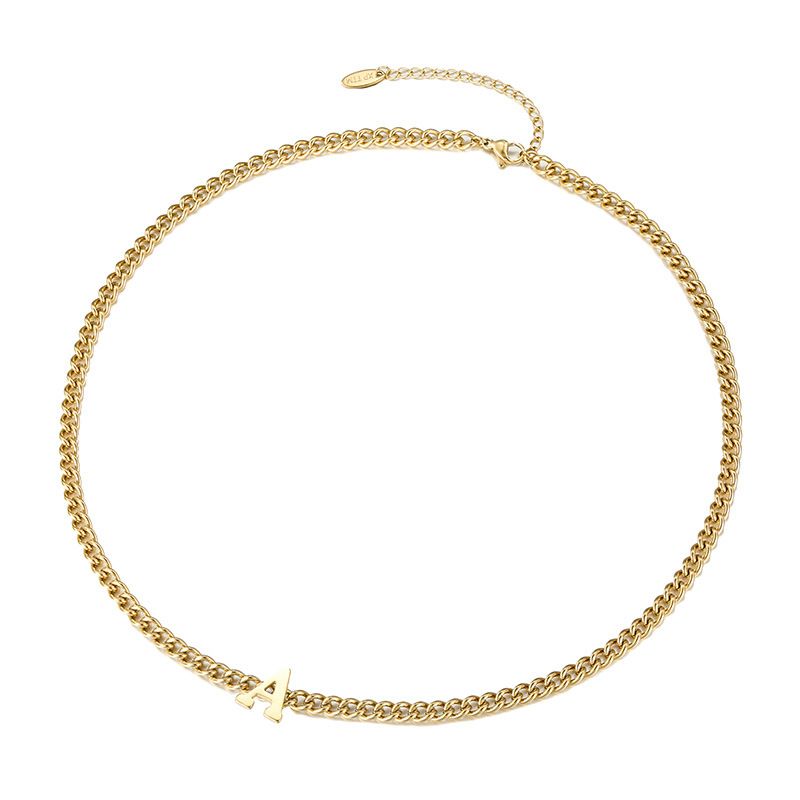 Collana con lettera A personalizzata semplice e di alta qualità, in lega elettrolitica color oro 14k, nuova di zecca, Xuping_voghion.com
