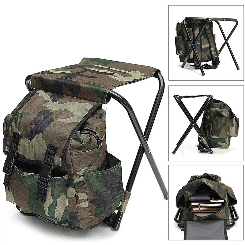 Chaise de randonnée portable camouflage, banc de pêche pliable, pour le camping_voghion.com