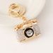 Moda Kamera Şeklinde Metal Çanta Küçük Hediye Elmas İşlemeli Kolye Anahtarlık_voghion.com
