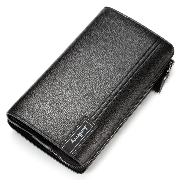 Men's wallet new Baellerry business casual large capacity clutch bag lychee pattern zipper clutch bag_voghion.com
