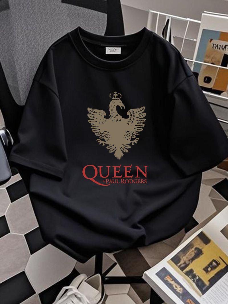 Queen + Paul Rodgers 2005 Czarna koszula damska L Anvil Uniwersalna letnia Lekko unisexowa oddychająca modna odzież uliczna Stylowe ubrania projektantów Miękka_voghion.com