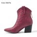 Women's Black Pointed Toe Chunky Heel Ankle Boots - Fashionable Bare Booties For Autumn/Winter_voghion.com