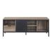 Rustic Oak and Black 1-Drawer TV Stand_voghion.com