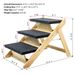 Wood Pet Stairs/Pet Steps - Foldable 3 Levels Dog Stairs & Ramp Perfect For Beds And Cars - Portable Dog/Cat Ladder Up To 110 Pounds_voghion.com