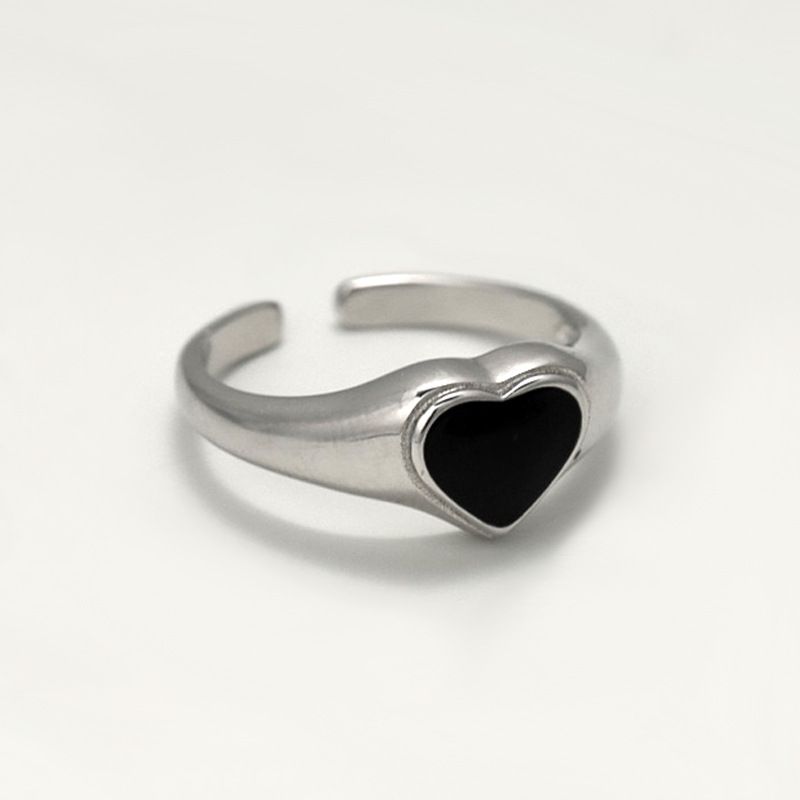 Anelli per il mignolo geometrici alla moda, in resina nera, stile unisex, combinazione creativa_voghion.com