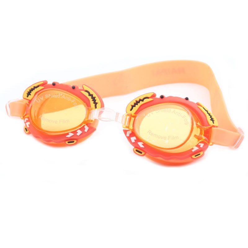 Ochelari de înot pentru copii, ochelari de înot anti-aburire și impermeabili HD cu desene animate, cu design de crab_voghion.com