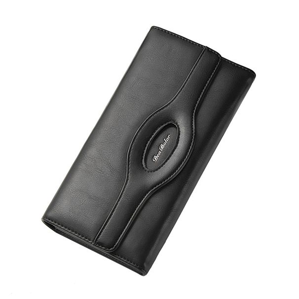 New Korean Version Long Wallet Snap Button Personalized Hollow Multi-Functional Men's Handbag Phone Bag_voghion.com