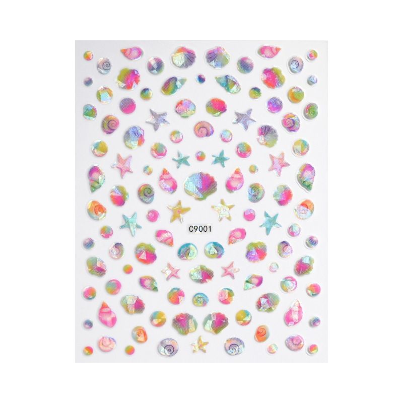2025 New Ocean - Themed Nail Stickers - Dolphin, Jellyfish, Starfish, Shell - Ladies' Self - Adhesive Nail Decorations_voghion.com