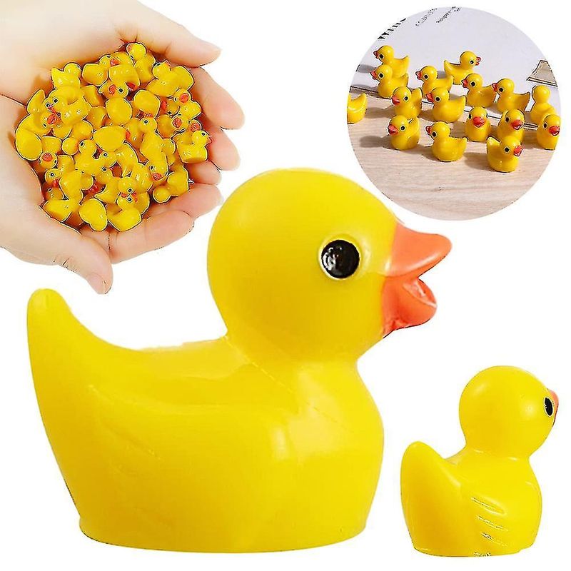 Mini Yellow Ducks Ducklings Tiny Duckies Garden Landscape Aquarium Dollhouse Potted Plants Decoration_voghion.com