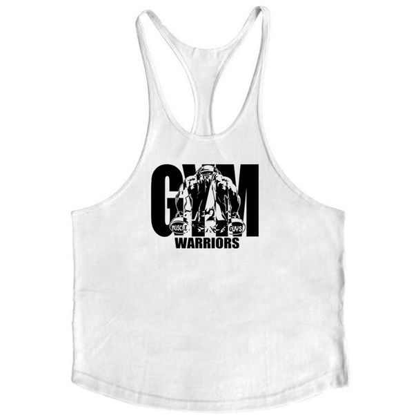 Cotton Fitness Tank Top GYM WARRIORS Sports Deep Dig Thin Shoulder Strap Shirt_voghion.com
