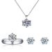Women’s Jewelry Set Fashion silver classic six-claw diamond necklace ring earrings jewelry suit_voghion.com