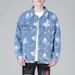 Giacca in denim unisex con stampa creativa personalizzata Bearg, ampia e non elasticizzata, con spalle cadenti, primavera e autunno 2024_voghion.com