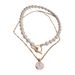Collana di perle francesi retrò, collana di temperamento rosa impilata di lusso leggero con clavicola di nicchia a doppio strato_voghion.com