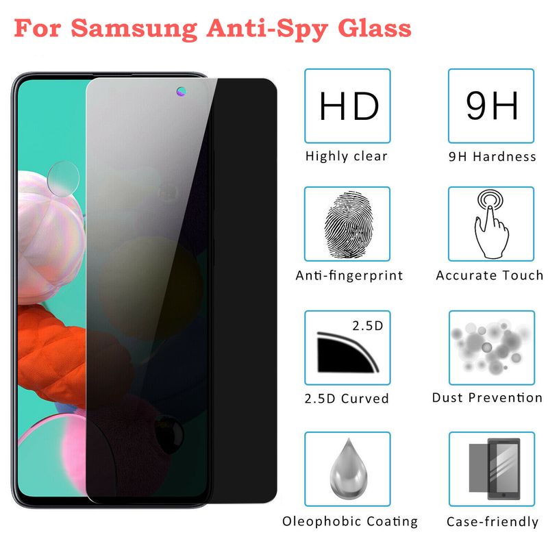 3 tk privaatsuskarastatud klaasi Samsung Galaxy A91 A71 A72 A51 A52 A31 A21s privaatsele ekraanikaitsele A90 A70 A30 A50 S spioonivastane kaitse_voghion.com