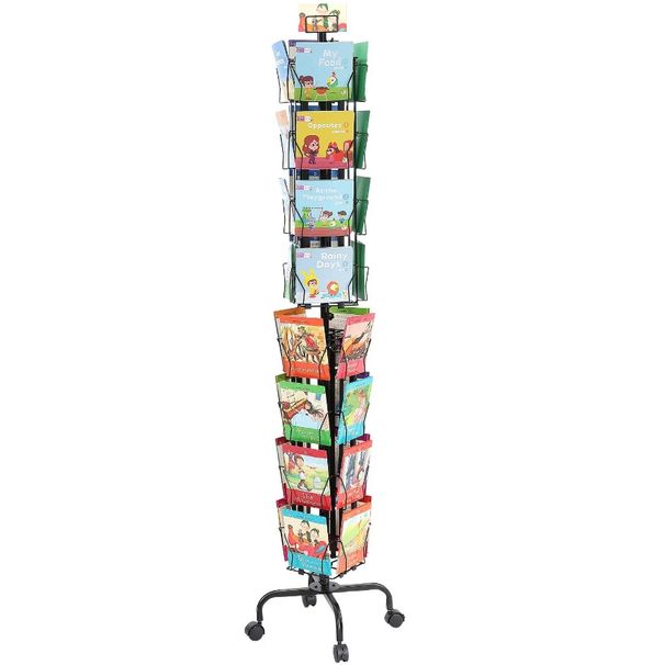 Rack, Card 360° Pockets Rack Brochure Display Display Ho 32 Stand, Spinning Display Rotating Cards Greeting Postcard With Sign_voghion.com