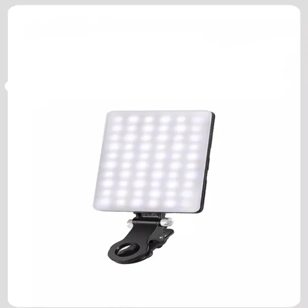 Lampada LED con clip a 3 modalità di luminosità regolabile per telefono cellulare, trucco, computer, luce di riempimento_voghion.com