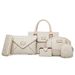 Fashion Bone Pattern Six-Piece Tote & Crossbody Bag Set For Women, Stylish & Versatile PU Handbag With Multiple Pockets_voghion.com
