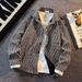Men's Retro Chic Tweed Jacket - Loose Fit Casual Blazer With Houndstooth Pattern For Spring & Autumn_voghion.com