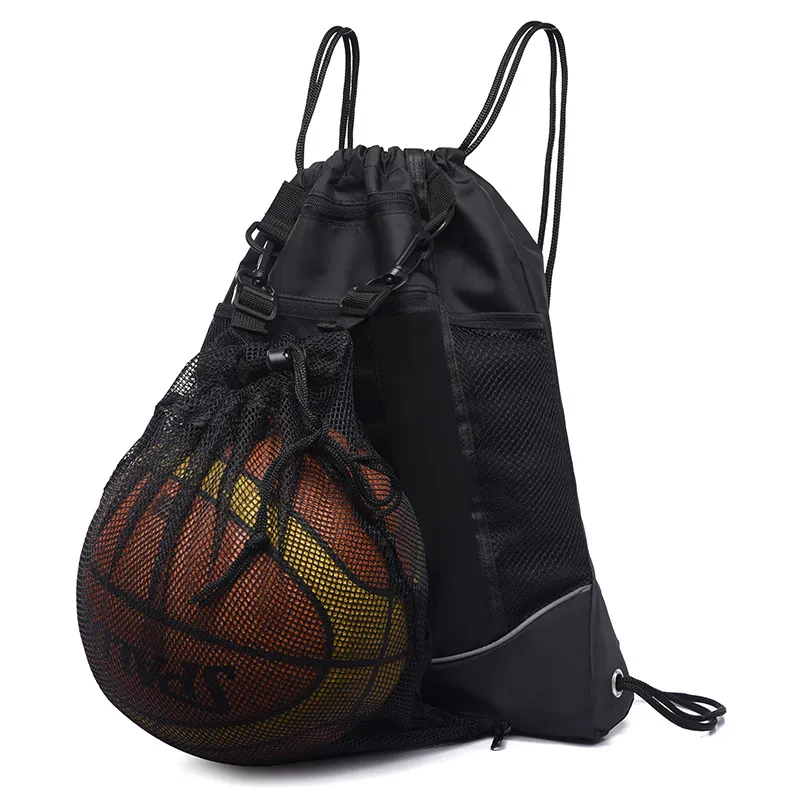Oxford Sports Backpack With Ball Holder – Multi-Purpose Training Bag | Water-Resistant Gym Sack With Shoe Compartment_voghion.com
