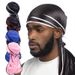 Herren Headwrap Seide gesäumt Long Tail Piratenhut Hip Hop Cape Turban Hut Seidiger Durag_voghion.com