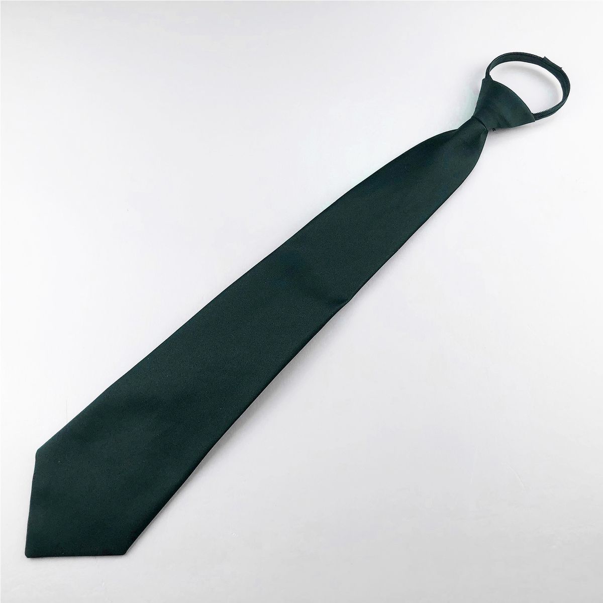 Men's Solid Color Zipper Tie 44cm Easy Pull Lazy Workwear Convenient Formal Business Korean Style Polyester_voghion.com