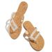 New Leopard Pattern Diamond Flat Bottom Slippers for Women's Sandwich Sandals with Soft Soles in Large Sizes_voghion.com