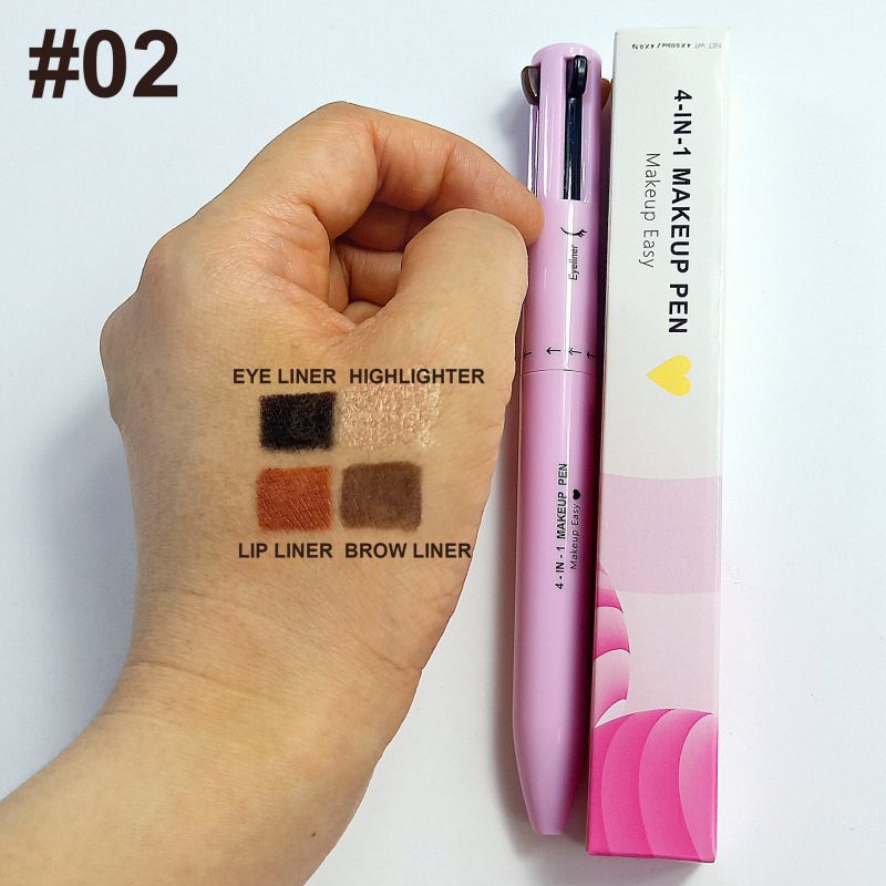4-in-1 Makeup Pen Four 4 Colors Lip Liner Highlighter Eyeliner Eyebrow Pencil_voghion.com