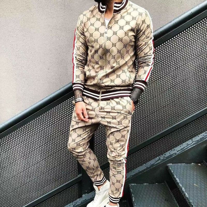 Slim-Fit-Trainingsanzug-Set mit Reißverschluss für Herren – 3D-bedruckter Fitness-Hoodie und Jogginghose (Schwarz/Blau/Rot/Khaki/Gelb, M-XXXL)_voghion.com