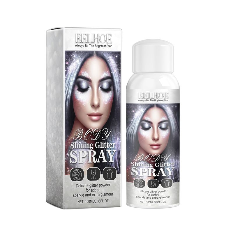 Rozświetlający spray do ciała, rozświetlający spray do ciała Naturalny trójwymiarowy trwały rozświetlający proszek brokatowy_voghion.com
